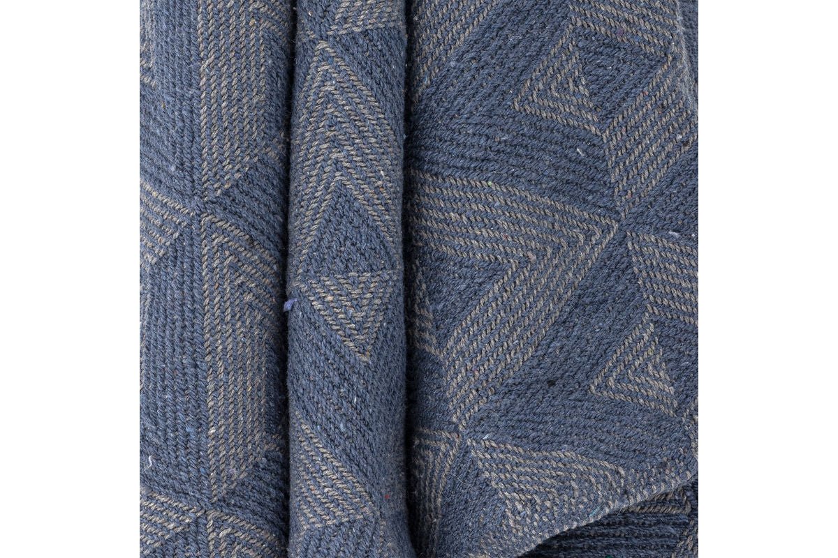 Iwwerdeck Runa - Blo, aus recycléierter Baumwoll