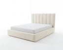Designer Polsterbett Fano in Samt mit Stauraum – Beige