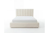 Designer Polsterbett Fano in Samt mit Stauraum – Beige