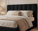 Designer Polsterbett Fano in Samt mit Stauraum – Schwarz