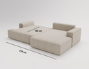 Designer-Ecksofa Siena Bouclé mat Schloffunktioun a Stauraum