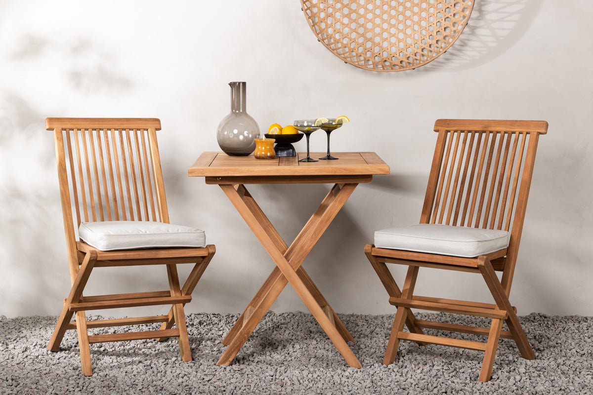 Garden Cafe Set Raki – 3-piece Garden Furniture Set made of Teak Wood