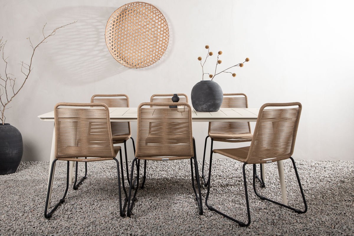 Garden Dining Set Tenerife – 7-piece Garden Furniture Set Beige/Brown