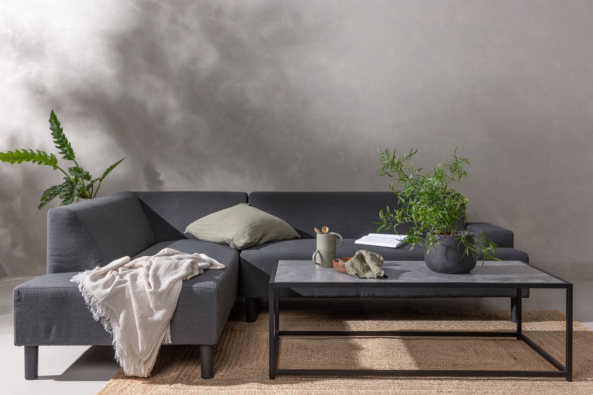 Ensemble lounge de jardin Kreta – avec tissu déperlant et table, résistant aux UV