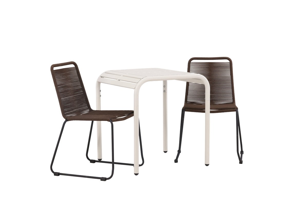 Ensemble de mobilier de jardin Novel – ensemble de jardin 3 pièces avec chaises marron
