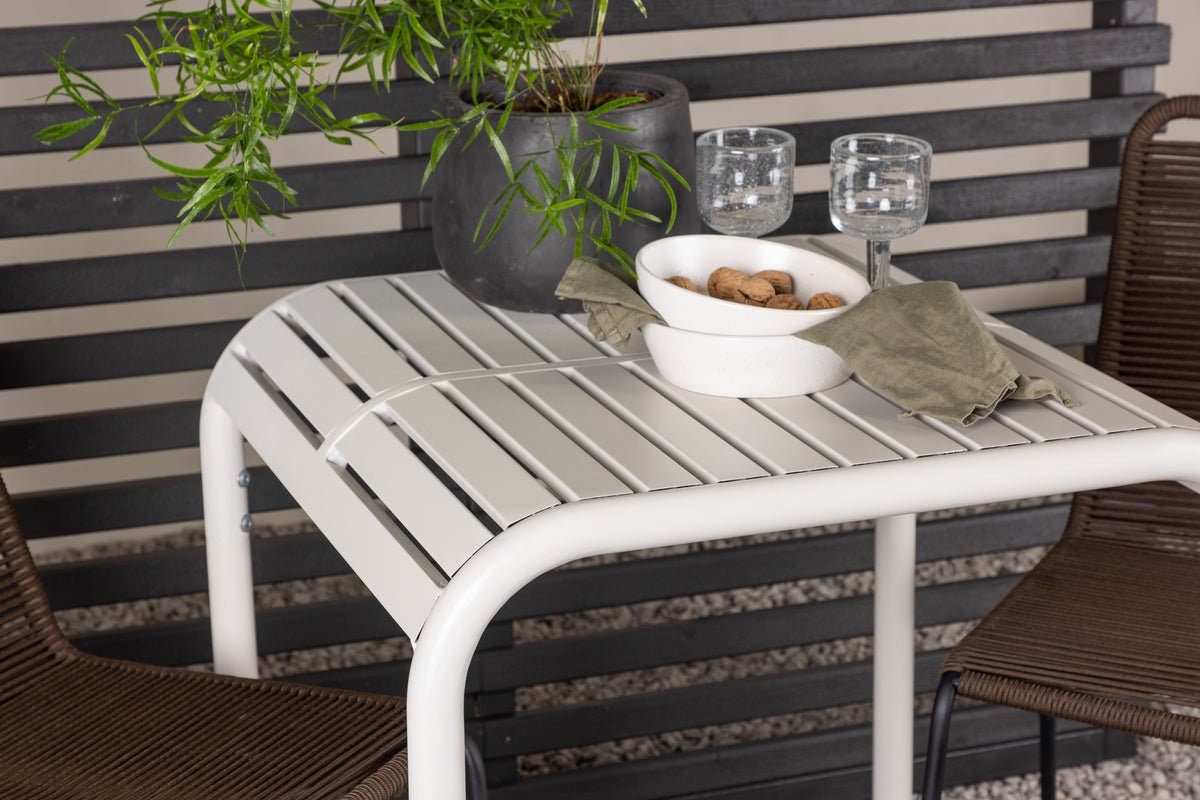 Ensemble de mobilier de jardin Novel – ensemble de jardin 3 pièces avec chaises marron