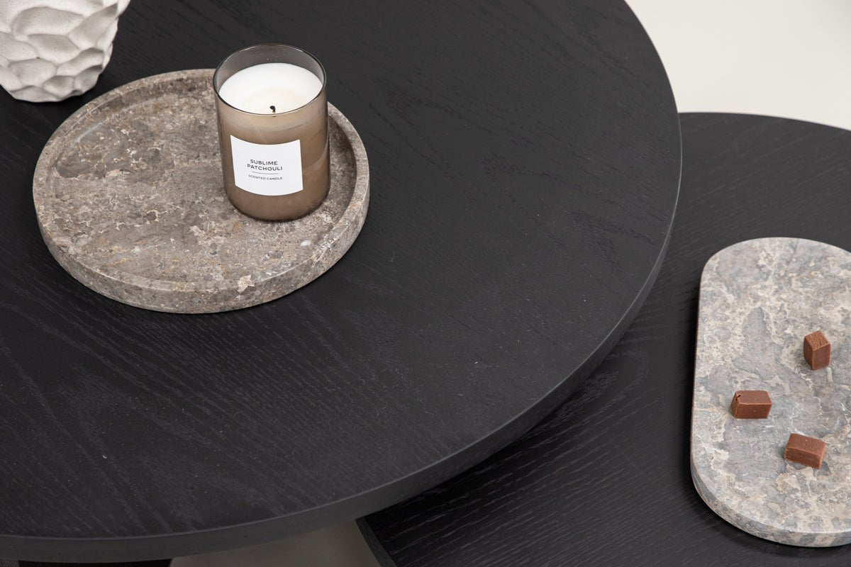 Couchtisch Allan Set - 2 Dëscher mat Holzoptiq