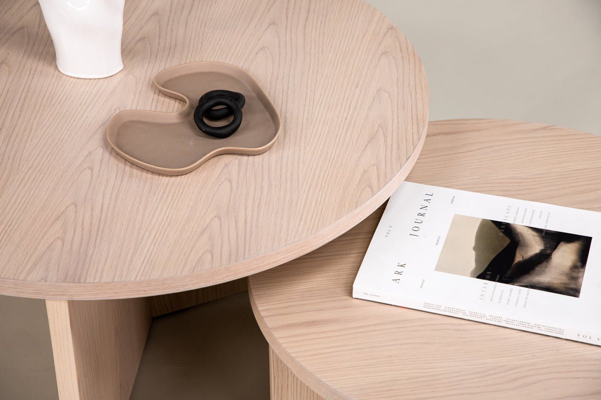 Couchtisch Allan Set - 2 Dëscher mat Holzoptiq