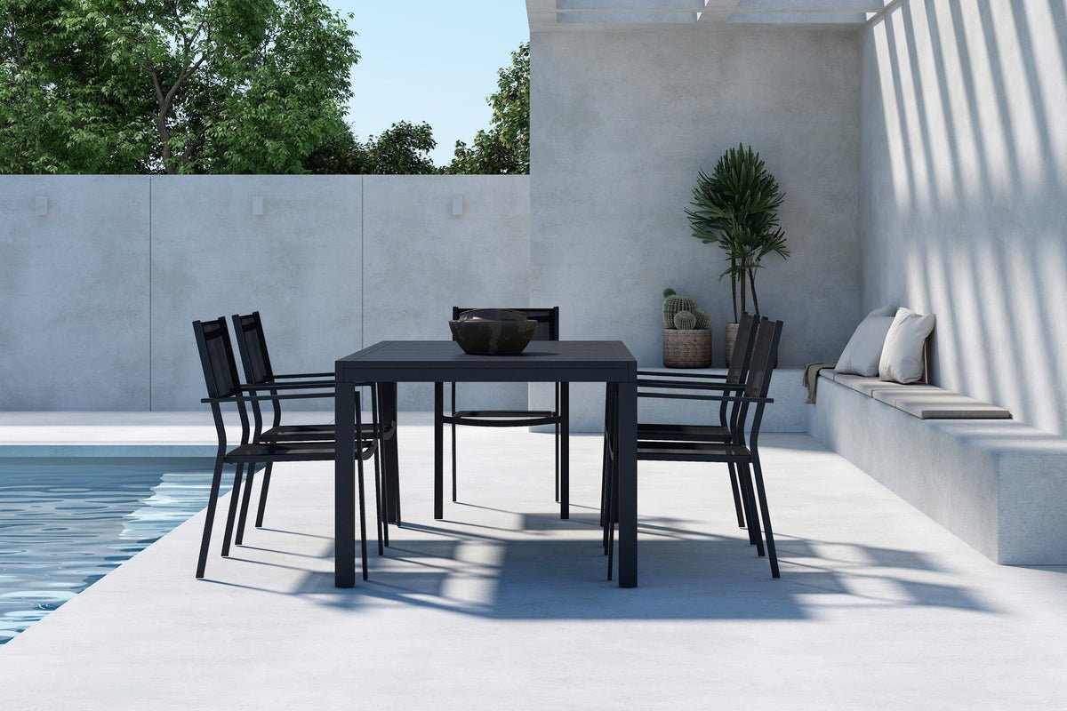 Garden Dining Set Medina – 5-piece extendable garden furniture set in Black or Beige