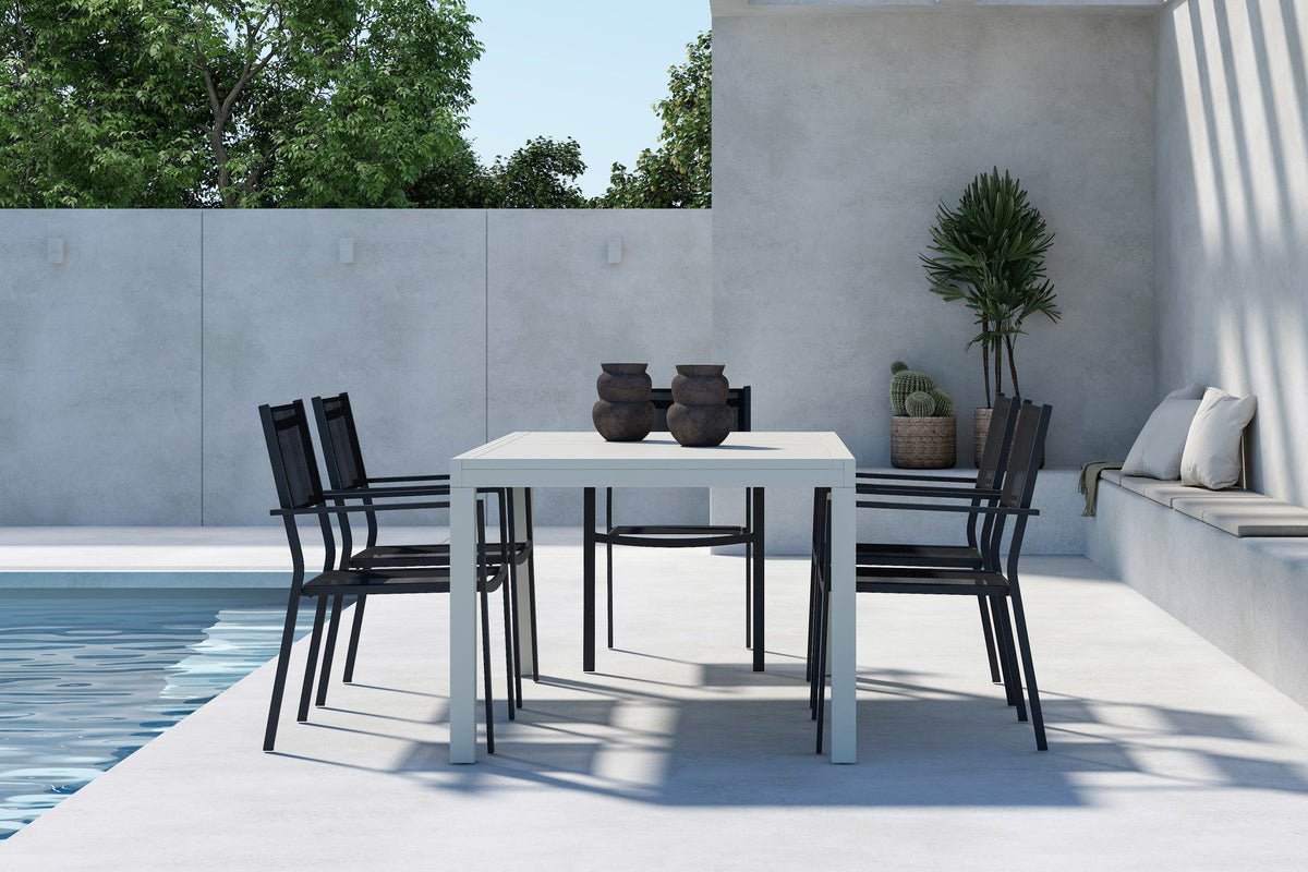 Garden Dining Set Medina – 5-piece extendable garden furniture set in Black or Beige