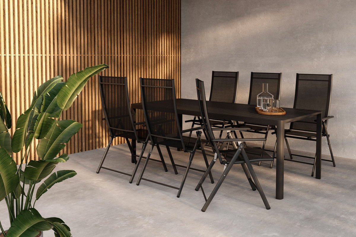 Ensemble de repas de jardin Axaro – ensemble de mobilier de jardin 5 pièces en 2 tailles