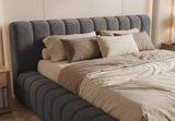 Designer Polsterbett Ivo in Samt – Grau