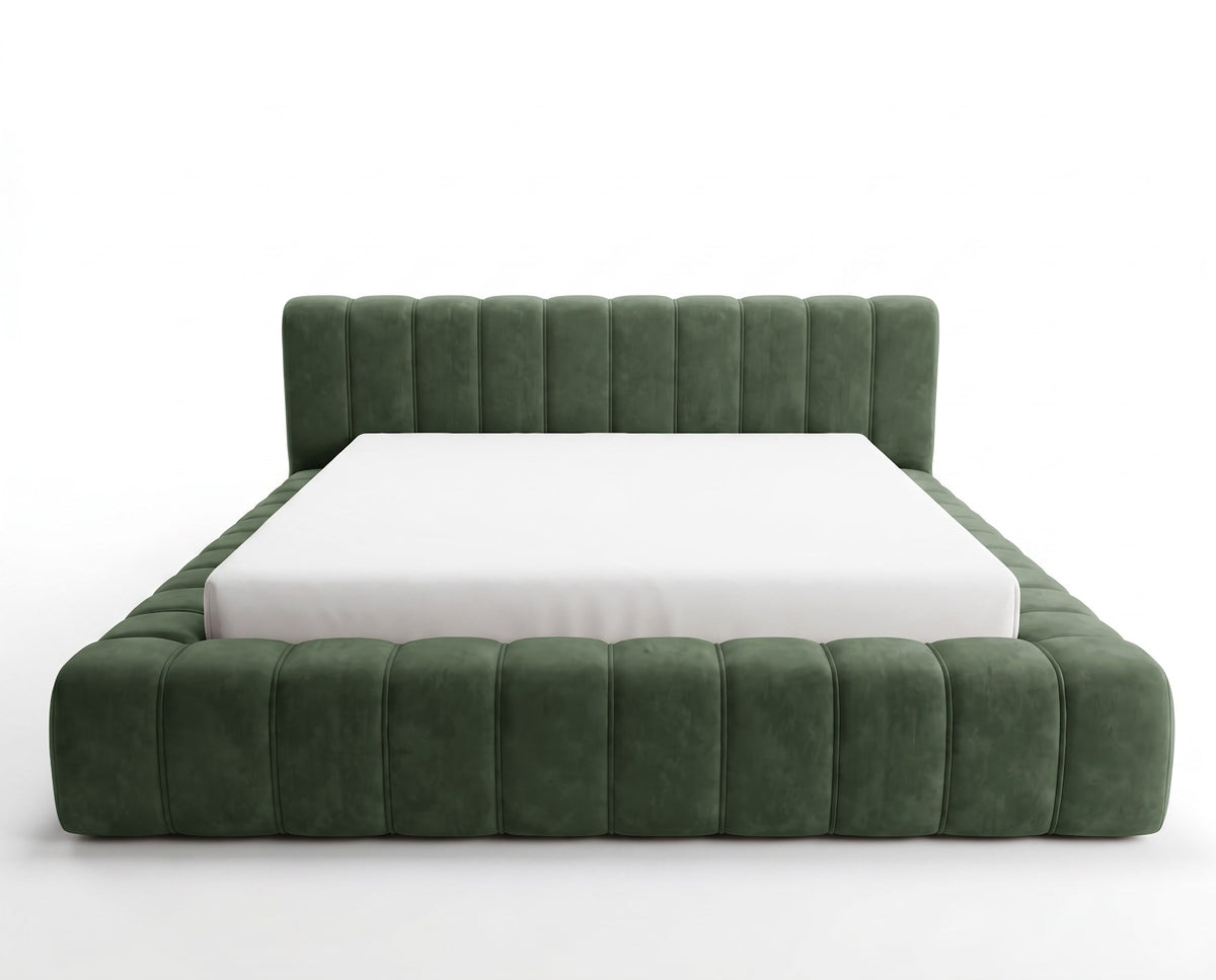 Designer Polsterbett Ivo in Samt – Grün