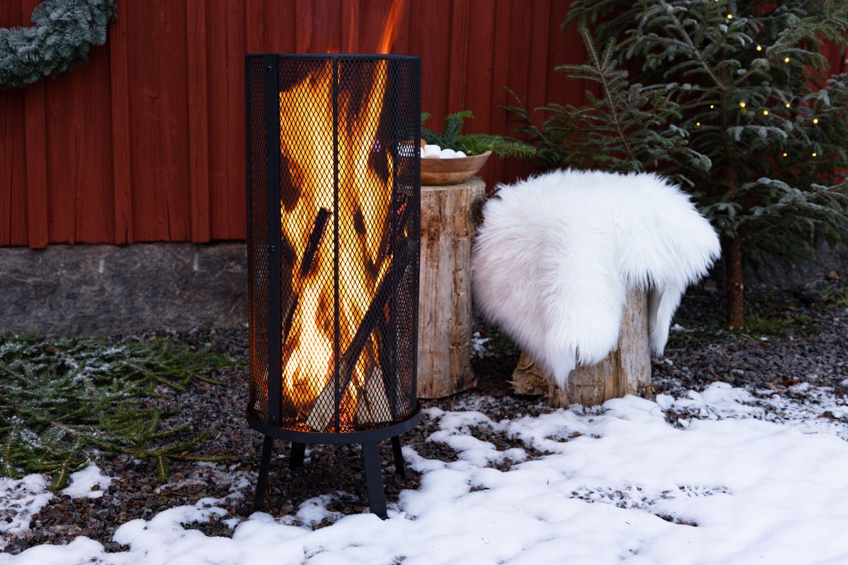 Fire basket Eldar - made of steel in Black