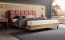Boxspringbett Levio Strukturstoff in Bordeaux (Raven 59) – Milieu seitlich