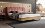 Boxspringbett Levio Strukturstoff in Bordeaux (Raven 59) – Milieu seitlich