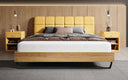 Boxspringbett Levio Strukturstoff in Safran (Raven 66) – Milieu frontal