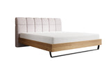 Boxspringbett Levio Strukturstoff in Taupe (Raven 91) – Freisteller