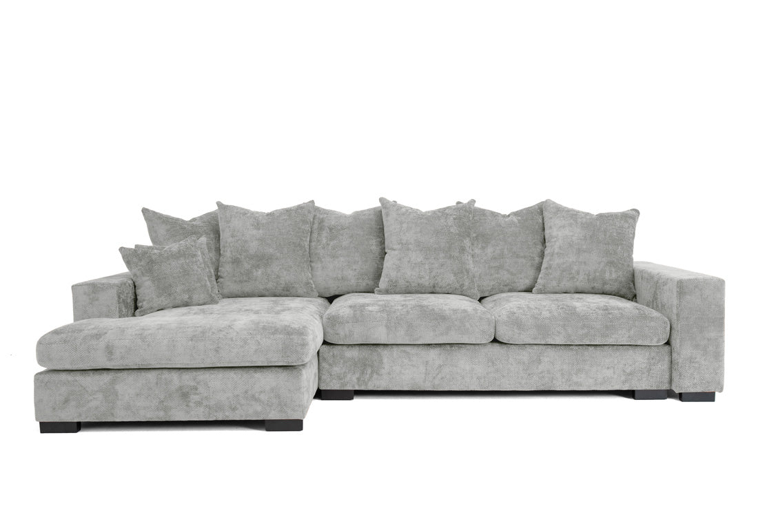 Canapé design Selena L avec fonction couchage en tissu structuré