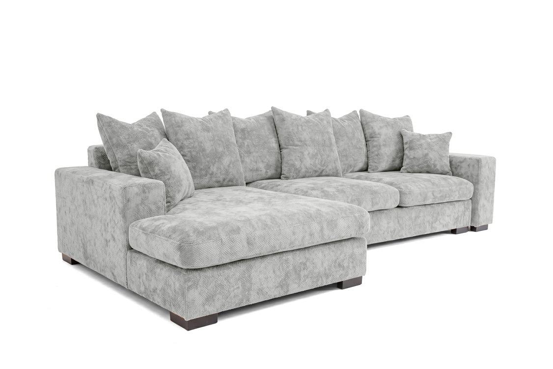 Canapé design Selena L avec fonction couchage en tissu structuré