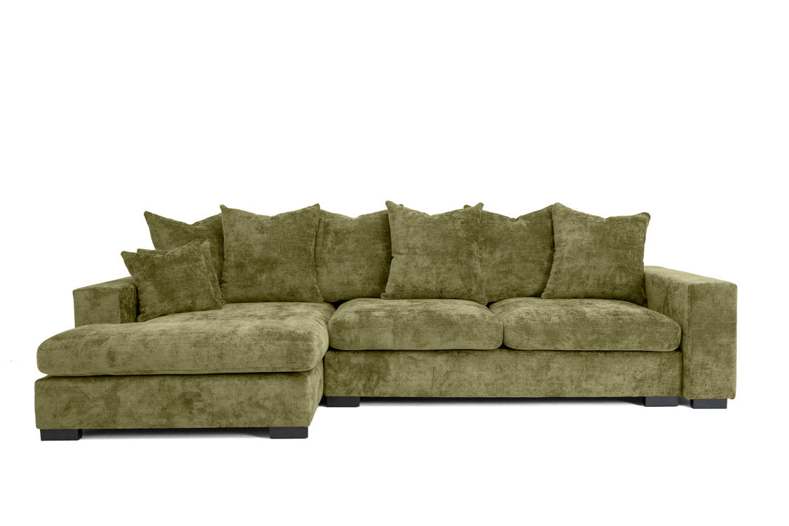 Canapé design Selena L avec fonction couchage en tissu structuré