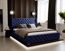 Designer Upholstered Bed Royal in Velvet with Storage