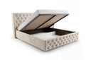 Designer Polsterbett Marlo in Samt – Beige