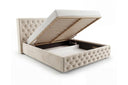 Designer Polsterbett Marlo in Samt – Beige
