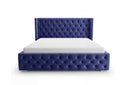Designer Polsterbett Marlo in Samt – Blau