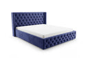 Designer Polsterbett Marlo in Samt – Blau
