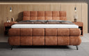 Boxspringbett Milla Cord in Terrakotta (Poso 039) – Milieu frontal