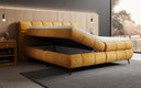 Boxspringbett Milla Cord in Amber (Poso 042) – Stauraum geöffnet seitlich