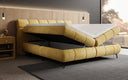 Boxspringbett Milla Cord in Safran (Poso 043) – Stauraum geöffnet