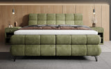 Boxspringbett Milla Cord in Olive (Poso 046) – Milieu frontal