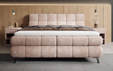Boxspringbett Milla Cord in Rosé (Poso 052) – Milieu frontal