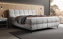 Boxspringbett Milla Cord in Hellgrau (Poso 055) – Milieu seitlich