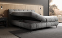 Boxspringbett Milla Cord in Grau (Poso 060) – Stauraum geöffnet seitlich