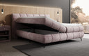 Boxspringbett Milla Cord in Mauve (Poso 130) – Stauraum geöffnet seitlich