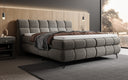 Boxspringbett Milla Strukturstoff in Grau (Raven 13) – Milieu seitlich