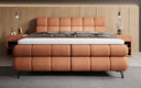 Boxspringbett Milla Strukturstoff in Terrakotta (Raven 44) – Milieu frontal
