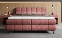 Boxspringbett Milla Strukturstoff in Bordeaux (Raven 59) – Milieu frontal