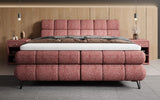 Boxspringbett Milla Strukturstoff in Bordeaux (Raven 59) – Milieu frontal