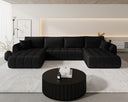Designer Sofa Lenoa U mit Schlaf- und Klappfunktion in Samt