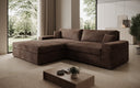 Designer Ecksofa Lugo in Cord – Braun – Links