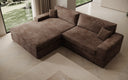Designer Ecksofa Lugo in Cord – Braun – Links