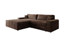 Designer Ecksofa Lugo in Cord – Braun – Links