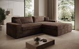 Designer Ecksofa Lugo in Cord – Braun – Rechts