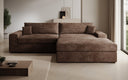 Designer Ecksofa Lugo in Cord – Braun – Rechts