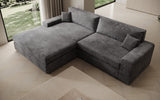 Designer Ecksofa Lugo in Cord – Grau – Links