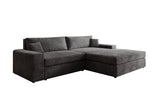 Designer Ecksofa Lugo in Cord – Grau – Rechts